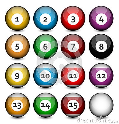 Set of Billiard Balls Vector Illustration