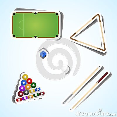 Set billiard Vector Illustration