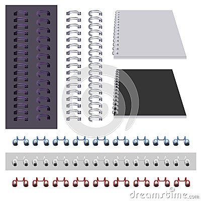 Set binder spring on white Vector Illustration