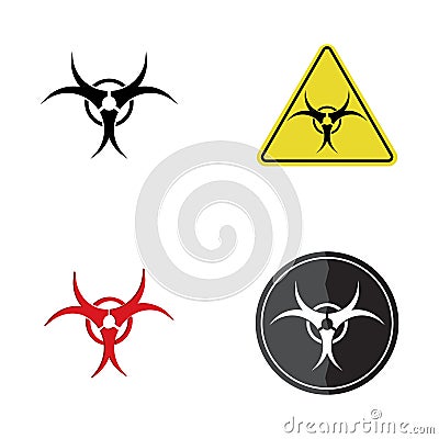 set of biological hazard icons vector Vector Illustration