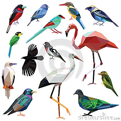 Set of birds Vector Illustration