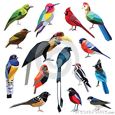 Set of birds Vector Illustration