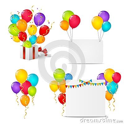 Set of Birthday objects Vector Illustration