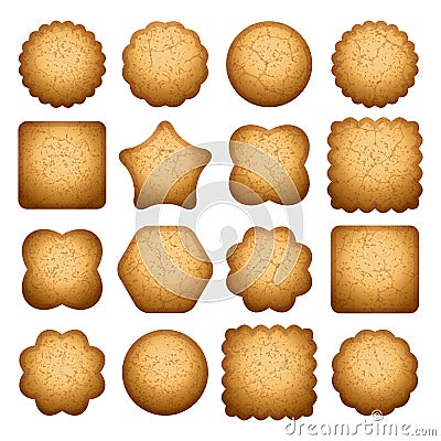 Set of biscuit cookies. vector Vector Illustration