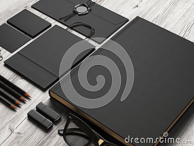 Set of black branding elements Stock Photo