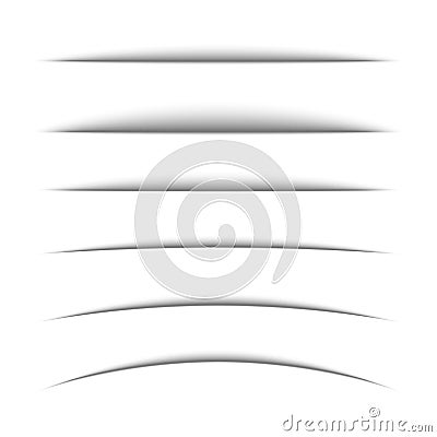 Set of black oval shadow. Vector Illustration