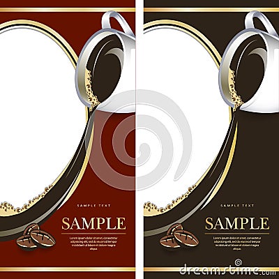 Set of black and red labels for chocolate or coffe. Vector Illustration