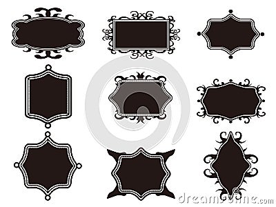 Set of black retro frame Vector Illustration