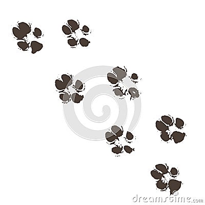 Set of Black Traces of Animals Stock Photo