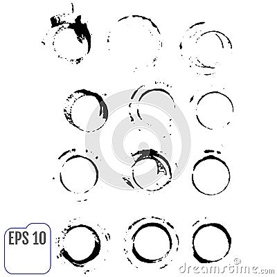 Set of black Traces Cup. vector Vector Illustration