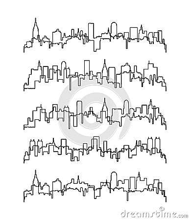 thin line contours of buildings. vector Vector Illustration