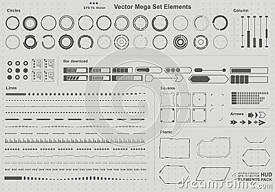 Set of black and white infographic elements Vector Illustration