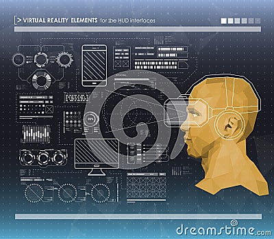 Set of black and white infographic elements. Head-up display elements for the web and app. Futuristic user interface. Vector Illustration