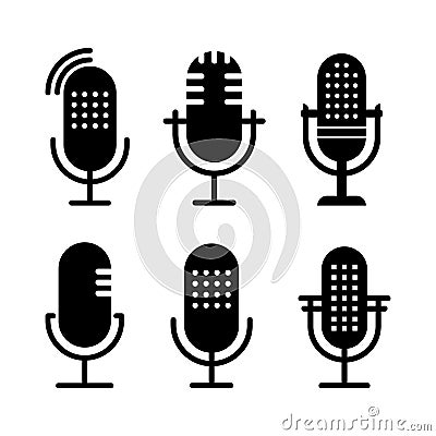 Set of black and white Radio icon illustrations. Vector Illustration