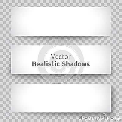 Set of blank banner sheet paper with shadow Vector Illustration