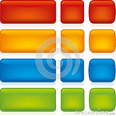 Set of blank candy buttons in assorted colors Cartoon Illustration