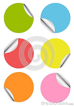 Set of blank colorful stickers Vector Illustration