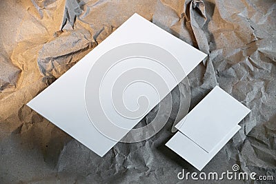 Set of blank envelopes mock-up, template for branding identity. Stock Photo