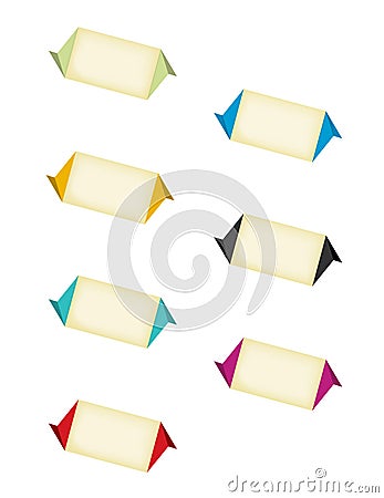 The set of blank folded labels Vector Illustration