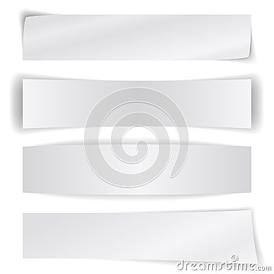Set of blank paper banners Vector Illustration