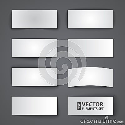 Set of blank paper banners with shadows Vector Illustration