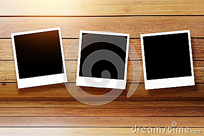 Set of blank Polaroid photo frame , empty black screen and white Stock Photo