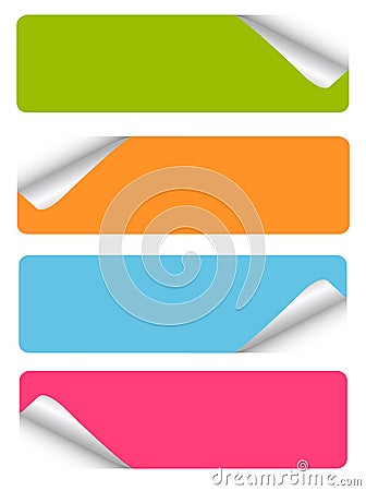 Set of blank stickers Vector Illustration