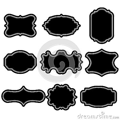 Set of blank vintage frames. Gift tags. Paper labels. Flat design. isolated vectors. Vector Illustration