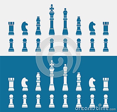 Set of blue Chess icons Stock Photo