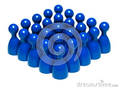 Set of blue game pieces Stock Photo