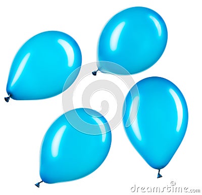 Set of blue helium balloons, element of decorations Stock Photo