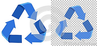 Set of blue recycling icons Vector Illustration