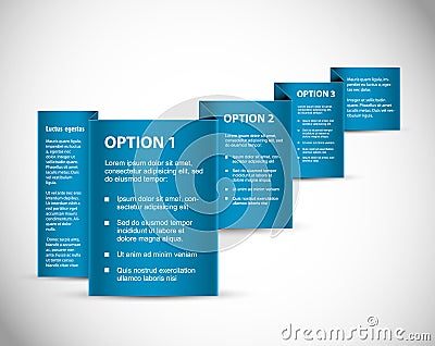 Set of Blue Vector Sample option paper origami Vector Illustration