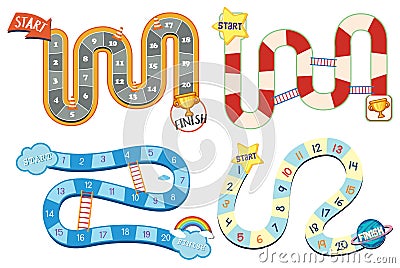 Set of board game template Vector Illustration