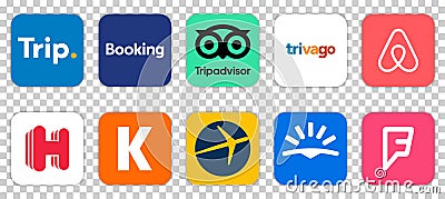 Set of bookings app logo Vector Illustration