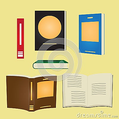 Set of Books Flat Vector Design. Vector Illustration