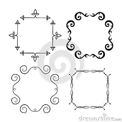 Set of borders. Can be used for monograms, greeting cards Cartoon Illustration