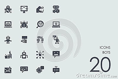 Set of bots icons Vector Illustration