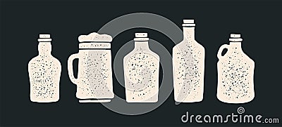 Set of bottle. Collection bottles Vector Illustration