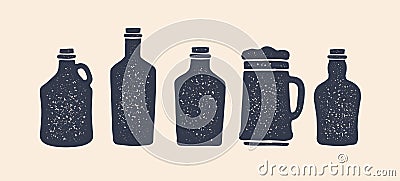 Set of bottle. Collection bottles Vector Illustration