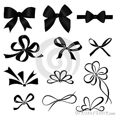 Set of bows Vector Illustration