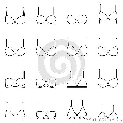 Set of bra icons, vector illustration Vector Illustration