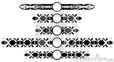 Set of bracelet tattoo with fantasy isolated Vector Illustration