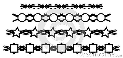 Set of bracelet tattoo with shapes Vector Illustration