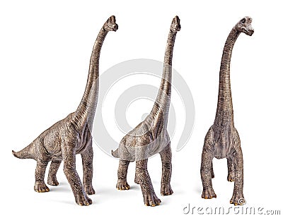 Set of Brachiosaurus, dinosaurs toy isolated on white background with clipping path. Stock Photo