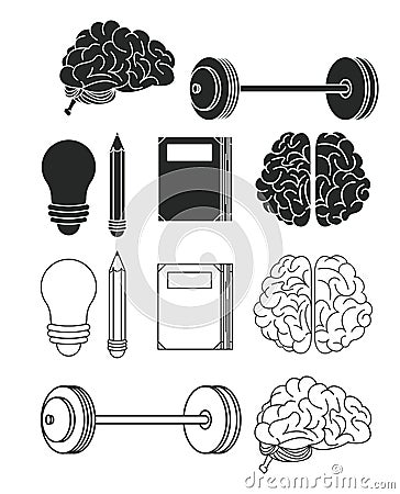 Set of brain icons Vector Illustration