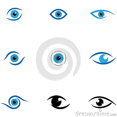 Set of Branding Identity Corporate Eye Care vector logo design. Vector Illustration
