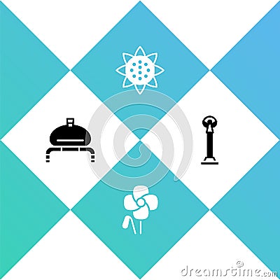 Set Bread and salt, Poppy flower, Sunflower and Monument of Independence icon. Vector Vector Illustration