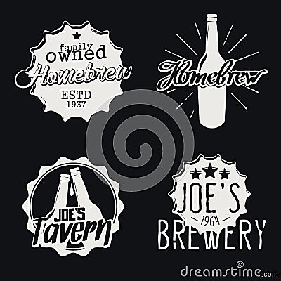 Set of brewery labels Vector Illustration