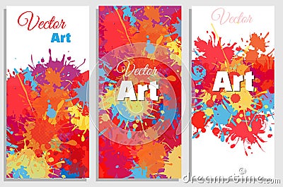A set of bright abstract splashes banners Stock Photo